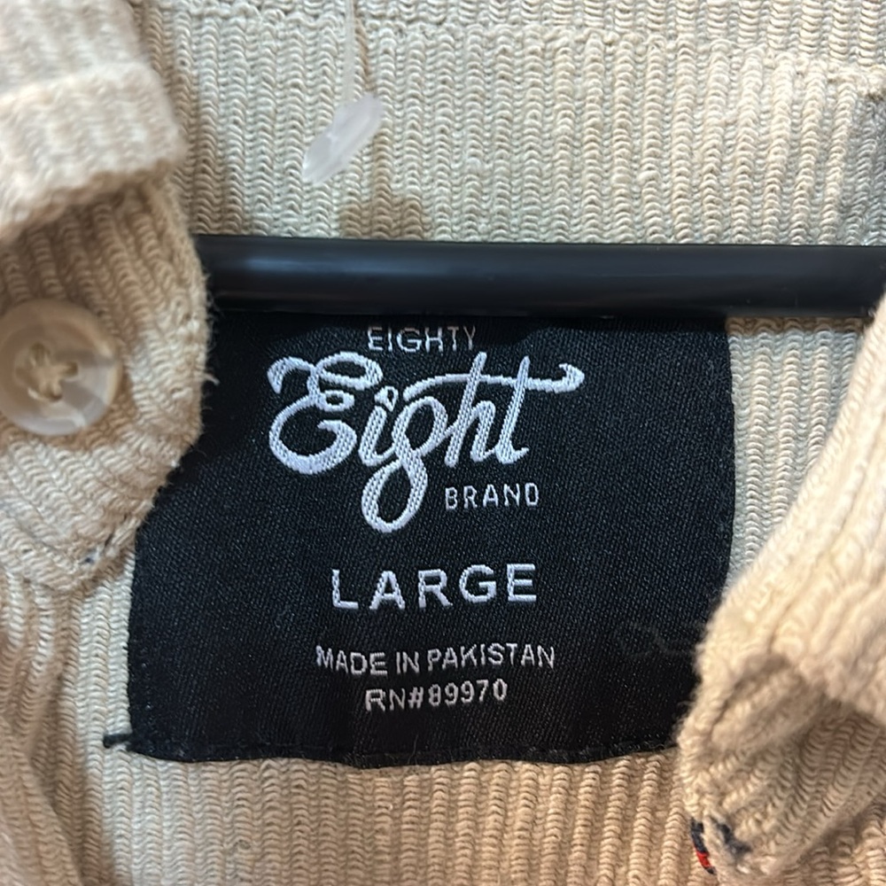 Eighty Eight Ribbed Button Down Size Large - image 3